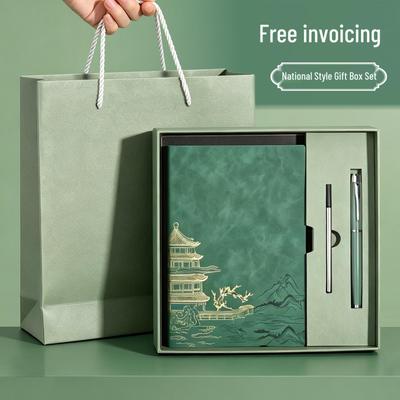Chinese Style Soft Leather A5 Notebook - High-Quality Diary and Office Meeting Minutes Book