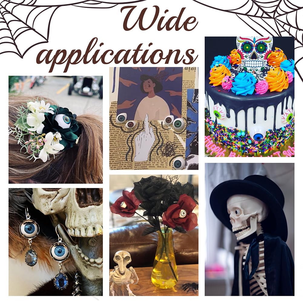 PH PandaHall Doll Half Round Doll for Handmade Marionettes and Doll Green and Light Blue Eyes, Eyes, Repairs,