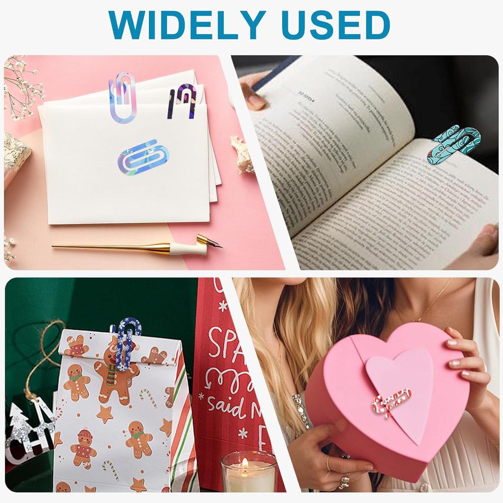 60 Pcs Sublimation Paper Clips Blanks Bulk,2" x 1" Acrylic Paper Clips Blanks Sublimation PaperClips for DIY Crafts Gifts Home Office School Use