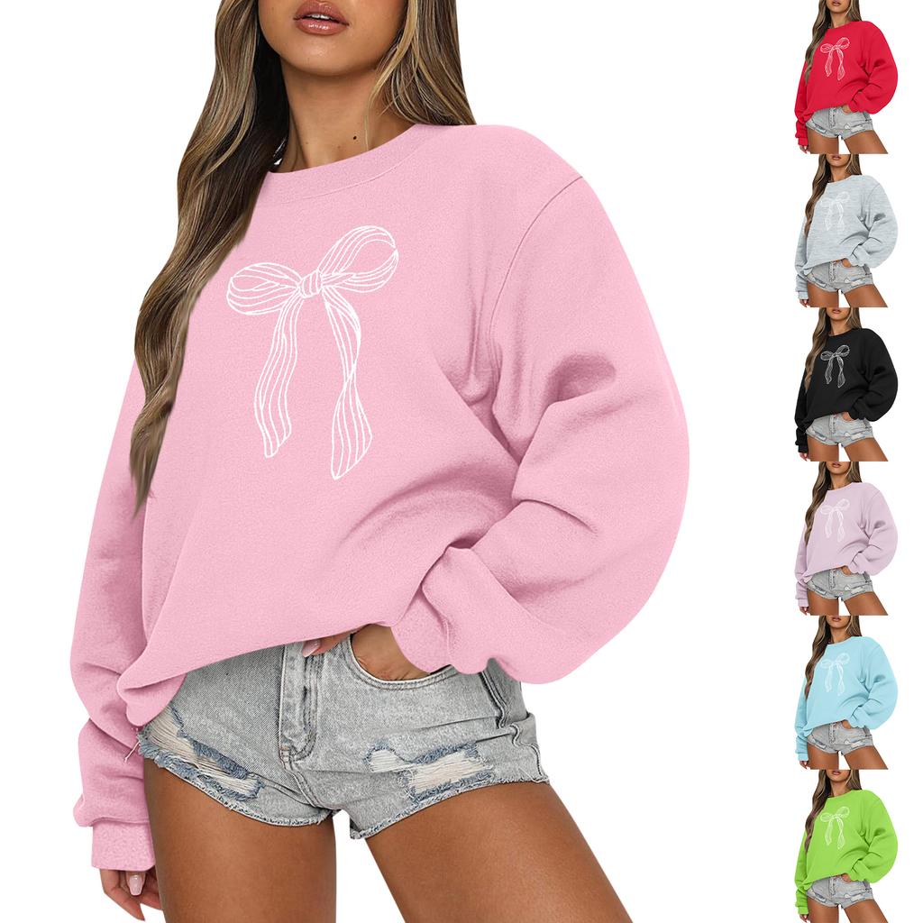 Dámské topy Dámská mikina s dlouhým rukávem Ležérní kulatý výstřih Volný střih Polover Fleecové topy