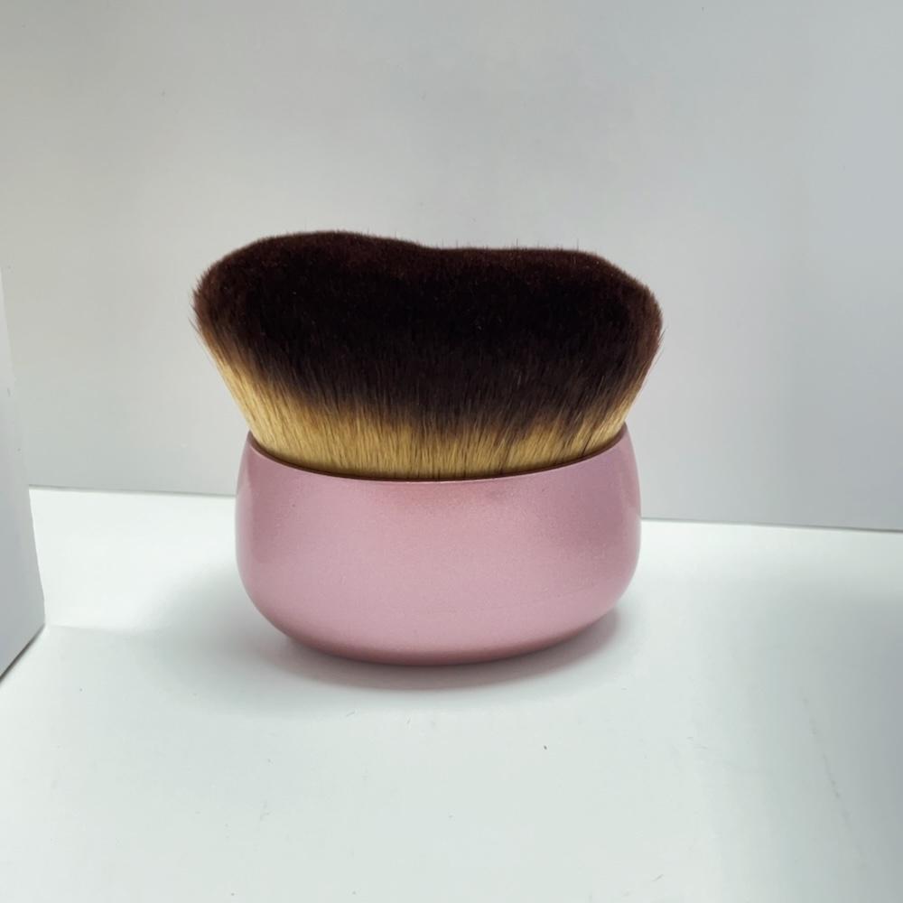 Hot Cross-Border Sale Large Flat Synthetic Hair Foundation Brush Multi-Functional Black Brush for Beauty Makeup and Body Use regular size розовый