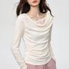 Frühling Herbst Fake Zweiteiler Spitze Patchwork Slim Tee Damen Rollkragen All-Match Pullover T-Shirt Langarm Oberteil