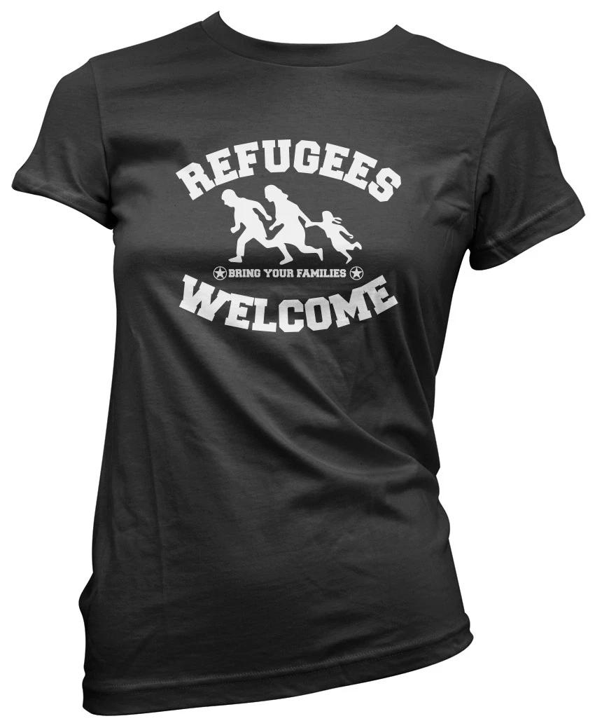 Refugees Welcome Womens T-Shirt XL