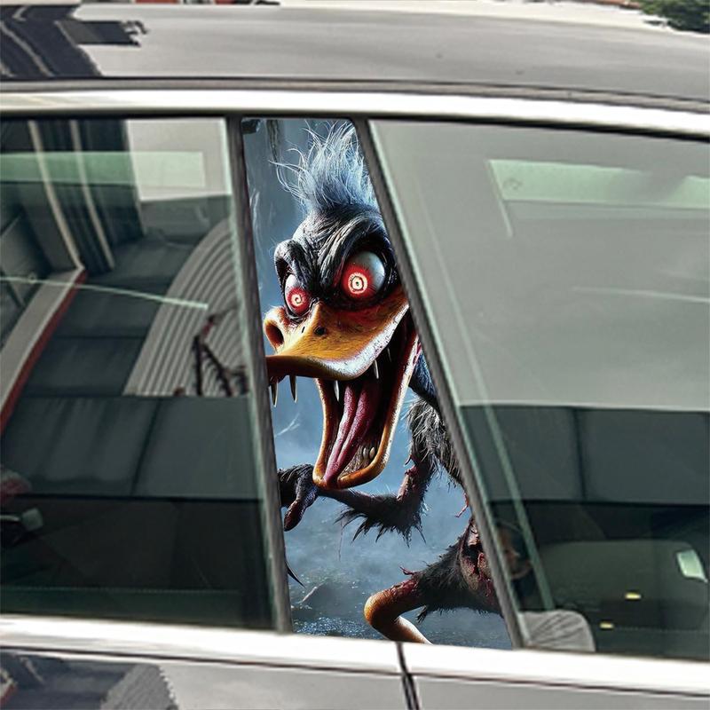 Cool Anime Animal Wolf Eagle Bear Duck Car Waterproof Stickers Auto B Pillar Sticker Car Doors Pillar Decals Accessories