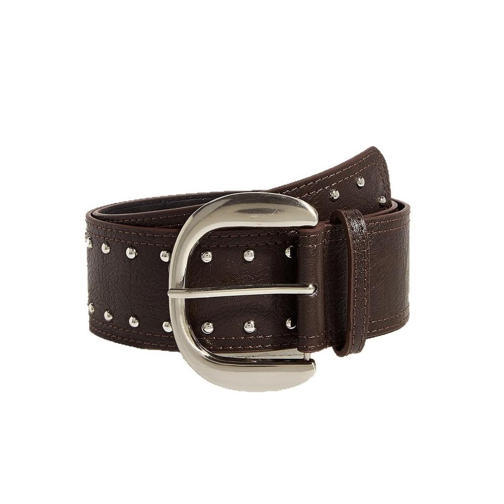 Punkinspired Faux Leather Belt With Rivets And Silver Buckle For Outfits Casual