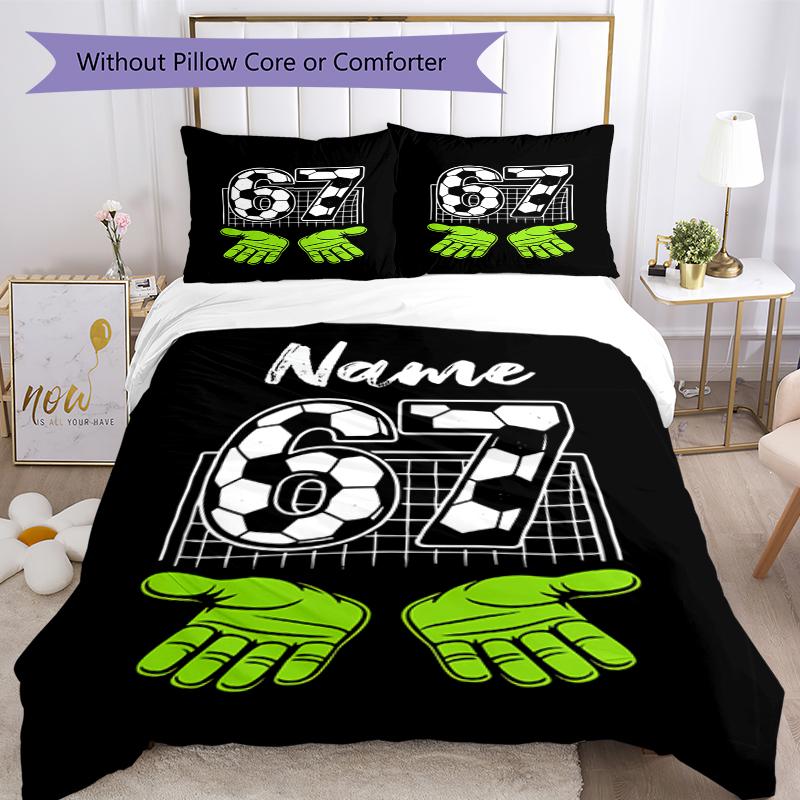 Set Biancheria da Letto Personalizzato 3 Pezzi Nome 67 Chiusura Copripiumino Include 1 Copripiumino e 2 Federe, Morbido e Confortevole per Tutte le Stagioni.