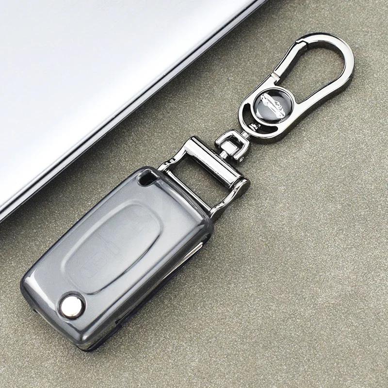 Tpu Car Remote Key Case Cover Shell Fob Holder For Peugeot 107 207 307 308 407 607 3008 5008 For Citroen Xsara C5 C6 C8