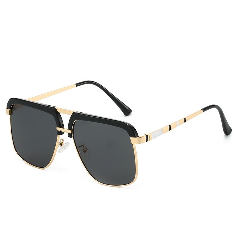 Luxury Tortoiseshell Gradient Oval Women Sunglasses Retro Double-Bridge Thin Frame Trend Versatile Men Sun Glasses UV400 as picture