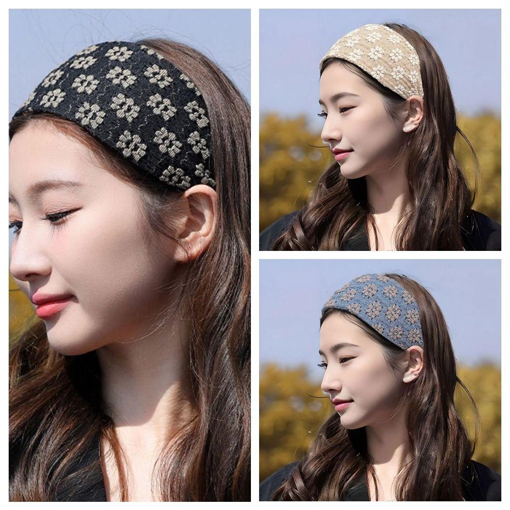 Floral Wide Hairband Mesh Women Hair Hoop Sweet Lace Headband  Wash Face