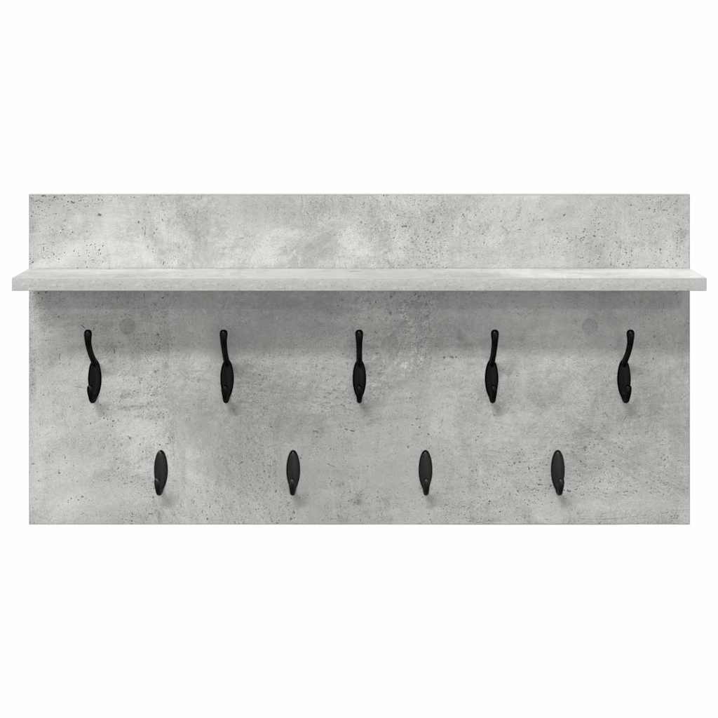 Wall Mounted Nightstand with Shelf Concrete Grey 80 x 40 x 12 cm