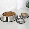 Round Travel Drinking Water Food Feeding Stainless Steel Dog Bowl