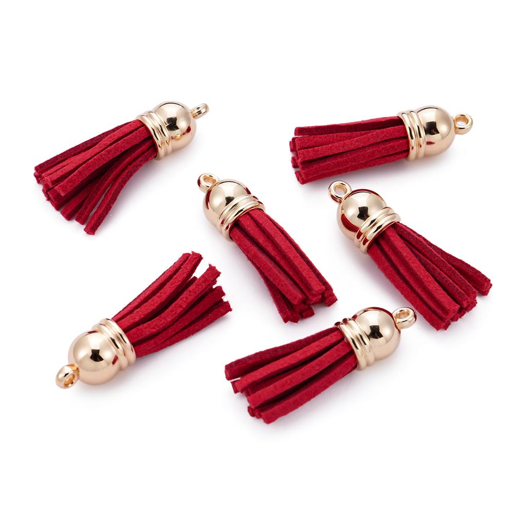 20pcs/lot 38mm Tassel Vintage Leather Tassels Fringe Pendant For DIY Keychain Jewelry Making Supplies Charms Accessories