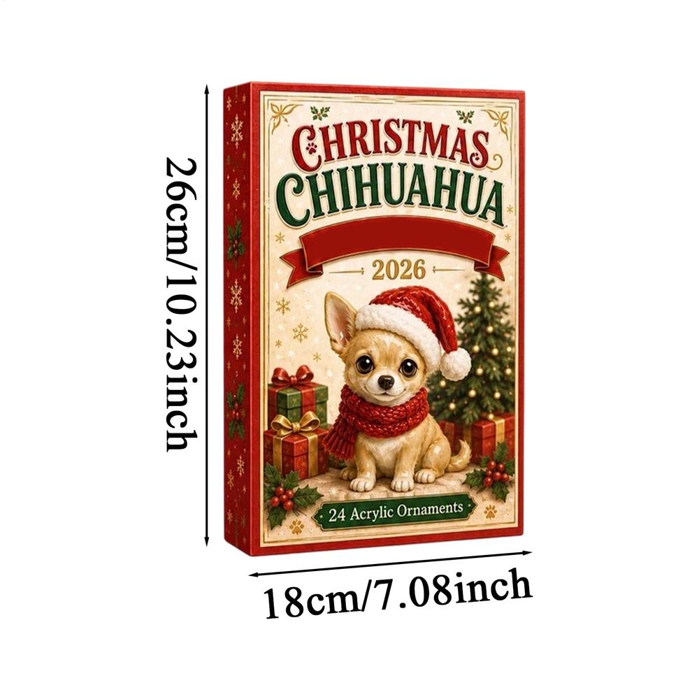1116 Cute Dog Christmas Advent Calendar 11 Days Countdown Calendar 1D Acrylic Chihuahua Christmas Decoration Gifts For Apartroom