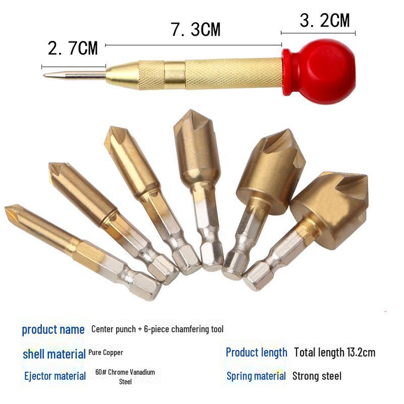 Set de cuțite teșite cu mâner hexagonal cu 5 lame 6-19 mm pentru prelucrarea lemnului - 6 buc.
