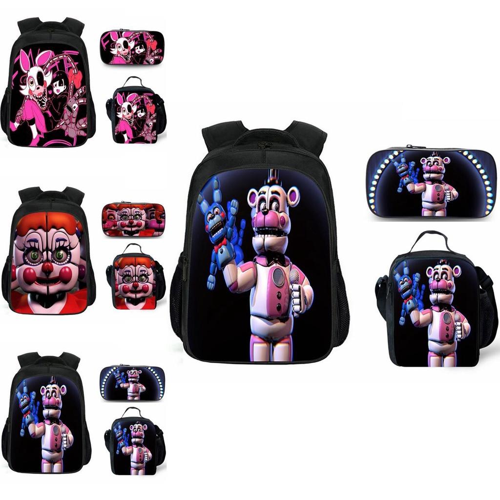Vibrant Five Nights At Freddys Backpack Set With Lunch Bag And Pencil Case