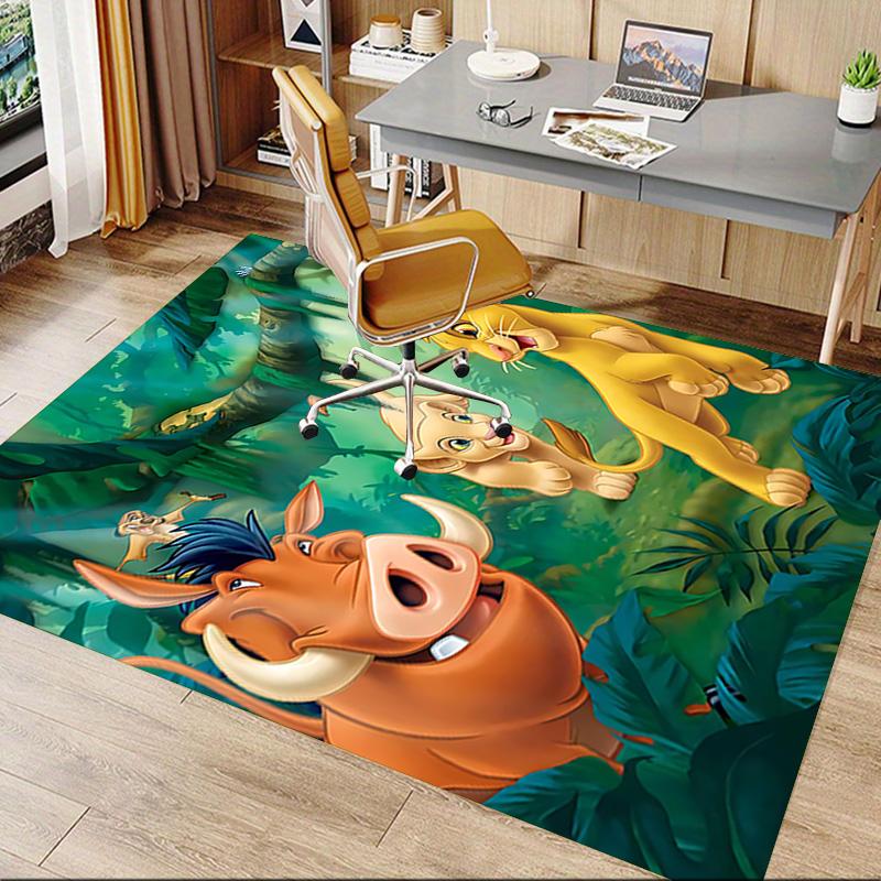 Lion Adventure Carpet For Playroom Bedroom Living Room Sofa Home Decorkids Game Area Rug Nonslip Floor Mat
