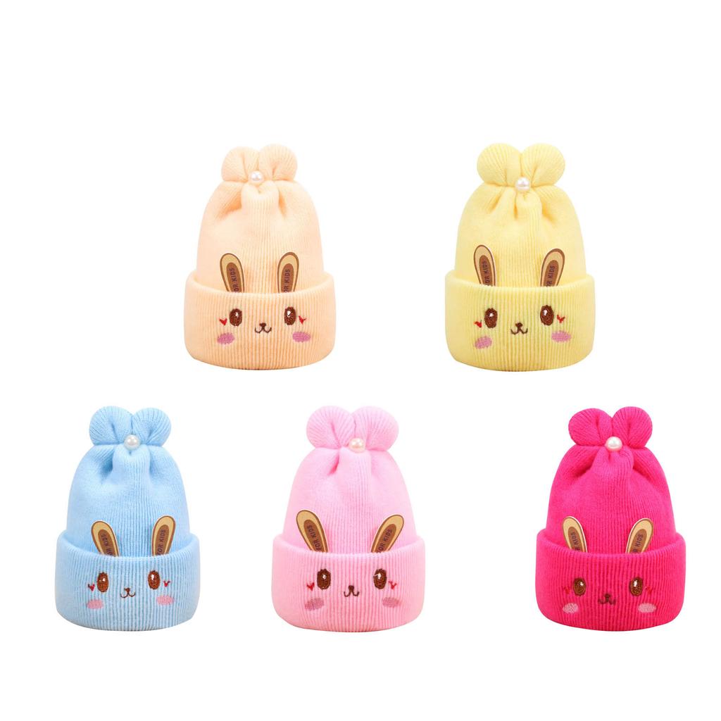 Knitted Baby Hat Girls Boys Winter Hat Windproof Handwoven Bonnet Caps Newborn Hospital Hat Cute Rabbit Ears Crochet Hat