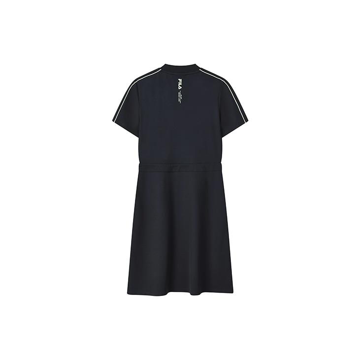 Fila Logo-Print Sportmode Lässiges Polo-Kleid Damenkleider Legendär-Blau F11W138307F-NV