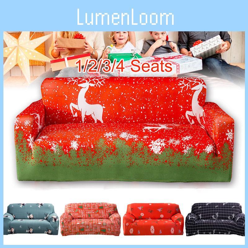 Elegant Christmas Printing Sofa Covers High Elasticity Soft Stretching Slipcover Decor