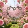 Elegant Love Wind Chimes For Exterior Decoration Displaying Iron Floral Heart Shape Wind bells Valentines Day Gift