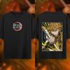 Letní pánské tričko s anime potiskem Demon Slayer Kreslený nadrozměrný top Pánské Dámské Unisex Krátký rukáv Vysoce kvalitní Těžká bavlna