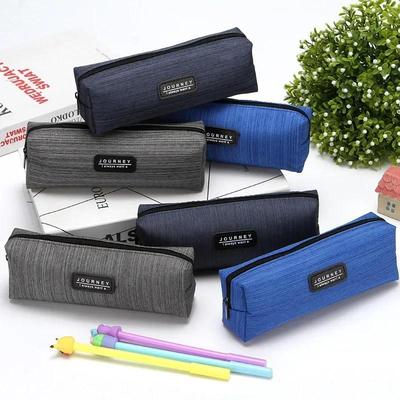 1 buc Husă simplă pentru pix Oxfordcloth Cutie penar Organizator de creioane Culoare Gri Albastru Cadou pentru băiat Rechizite școlare Papetărie coreeană