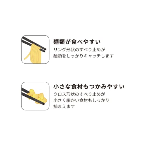 Asahi Koyo Resin Chopsticks, Dishwasher Safe, 23cm, Cross-Tip Black, Made In Japan, KY-47, Pack of 5