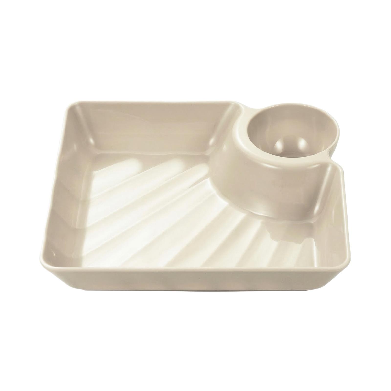 

Креативная пластиковая тарелка для пельменей из ПП с соусницей, тарелка-органайзер для курицы и картофеля фри для фастфуда One Size белый