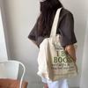 Minimalist Large Capacity Letter Print Tote Bag Shopping Handbag Woman Shoulder Bag Zipper Casual Underarm Bag Work