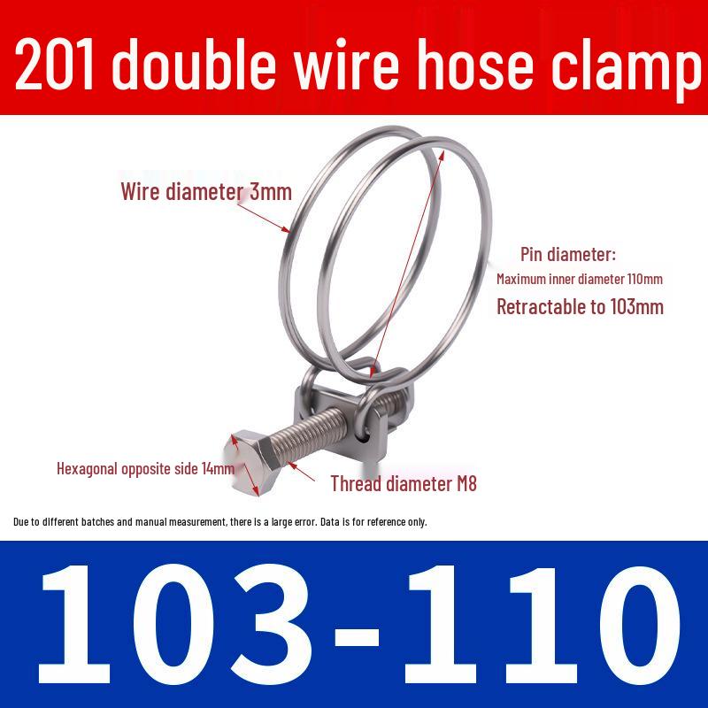 Doppeldraht-Schlauchschelle aus Edelstahl für Feuer-, Wasser-, Gasleitungen - Verdickt