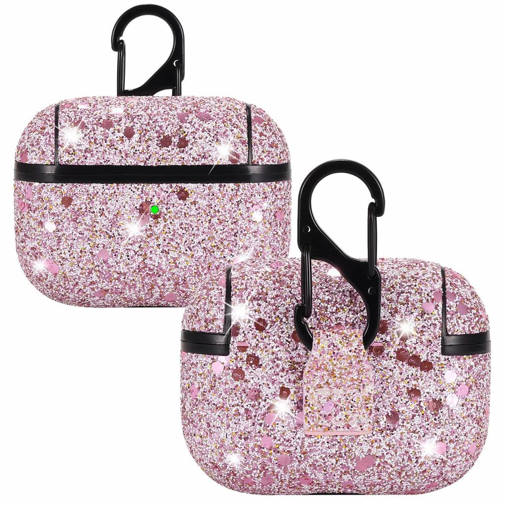 Applicable AirPods Pro earphone case 3rd generation Bluetooth earphone love glitter all-inclusive anti-drop protective cover, hook