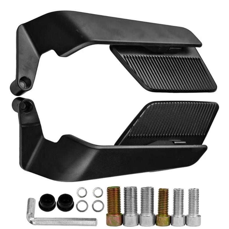 Motorcycle Wide View Rearview Mirror Flip Adjustable Angle Plastic Glass Material Universal Quick Mount For Road Safety