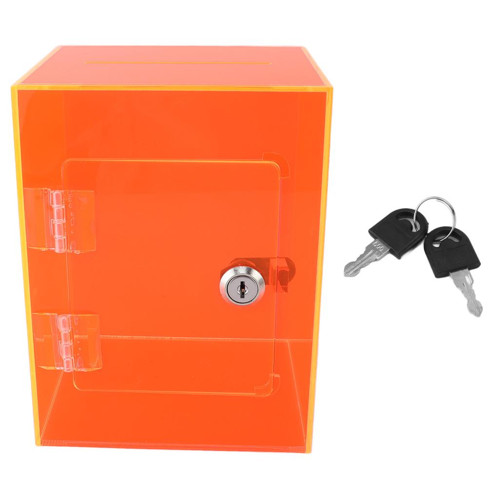 Clear Acrylic Piggy Bank for Adults Kids Openable Large Sturdy Money Saving Jar for Cash Coin with 2 Keys Red