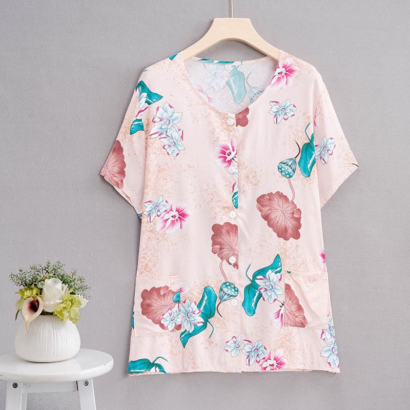 Summer Top Women Cardigan Thin Short Sleeve Plus Size Women's Blouse Summer Loose Vintage Clothes