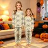 Family Matching Halloween Pajama Set Long Sleeve Top and Pants for Mom and Kids