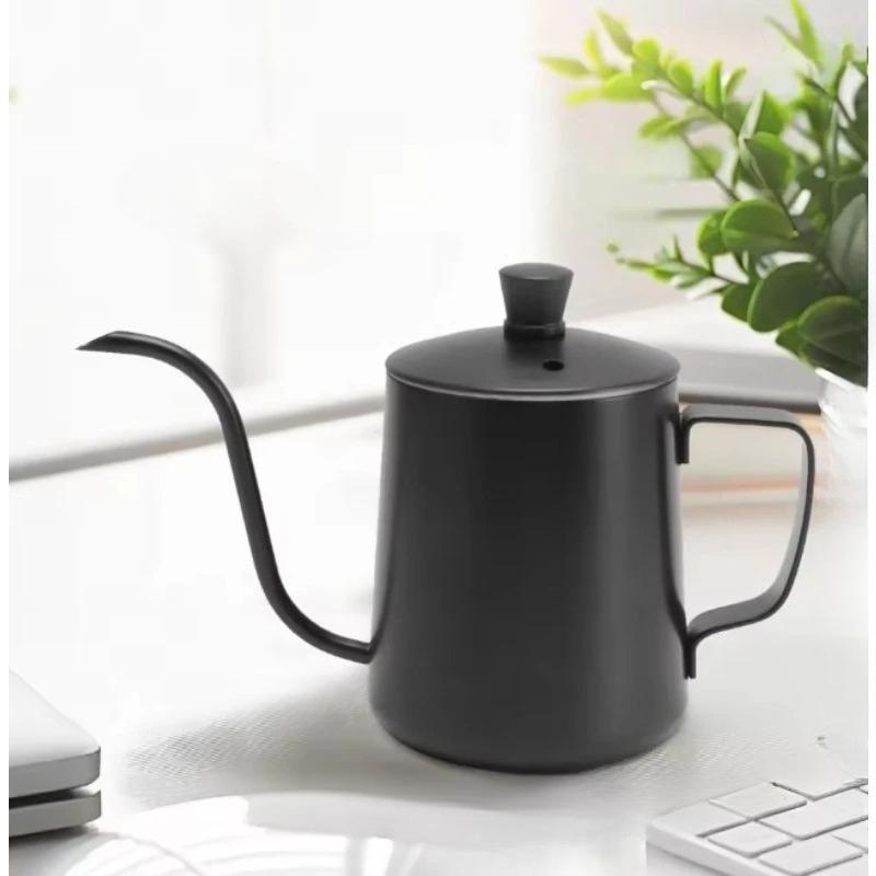 350ML Stainless Steel Gooseneck Brewer With Lid Hanging Handle Drip Coffee Pot