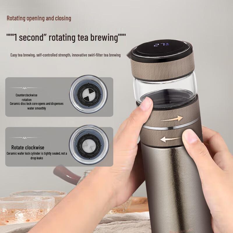 Baoweima BAT907 Pure Titanium Tea Infuser Insulated Mug