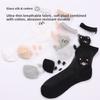 10 Pairs Summer Glass Socks Cute Cartoon Cat Jacquard Socks Summer Transparent Breathable Stockings