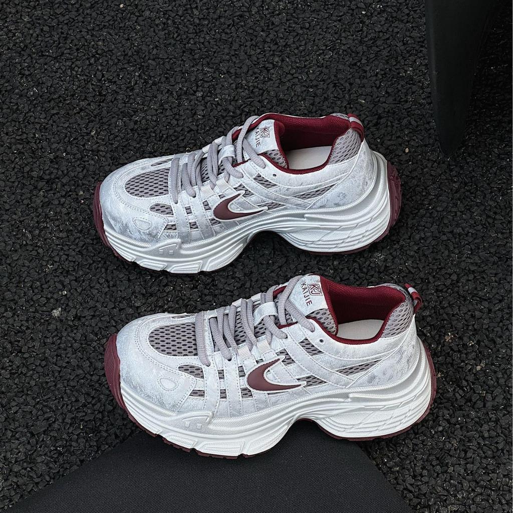 Platform dad shoes women 2025 new autumn retro versatile casual shoes mesh breathable sneakers running shoes tide