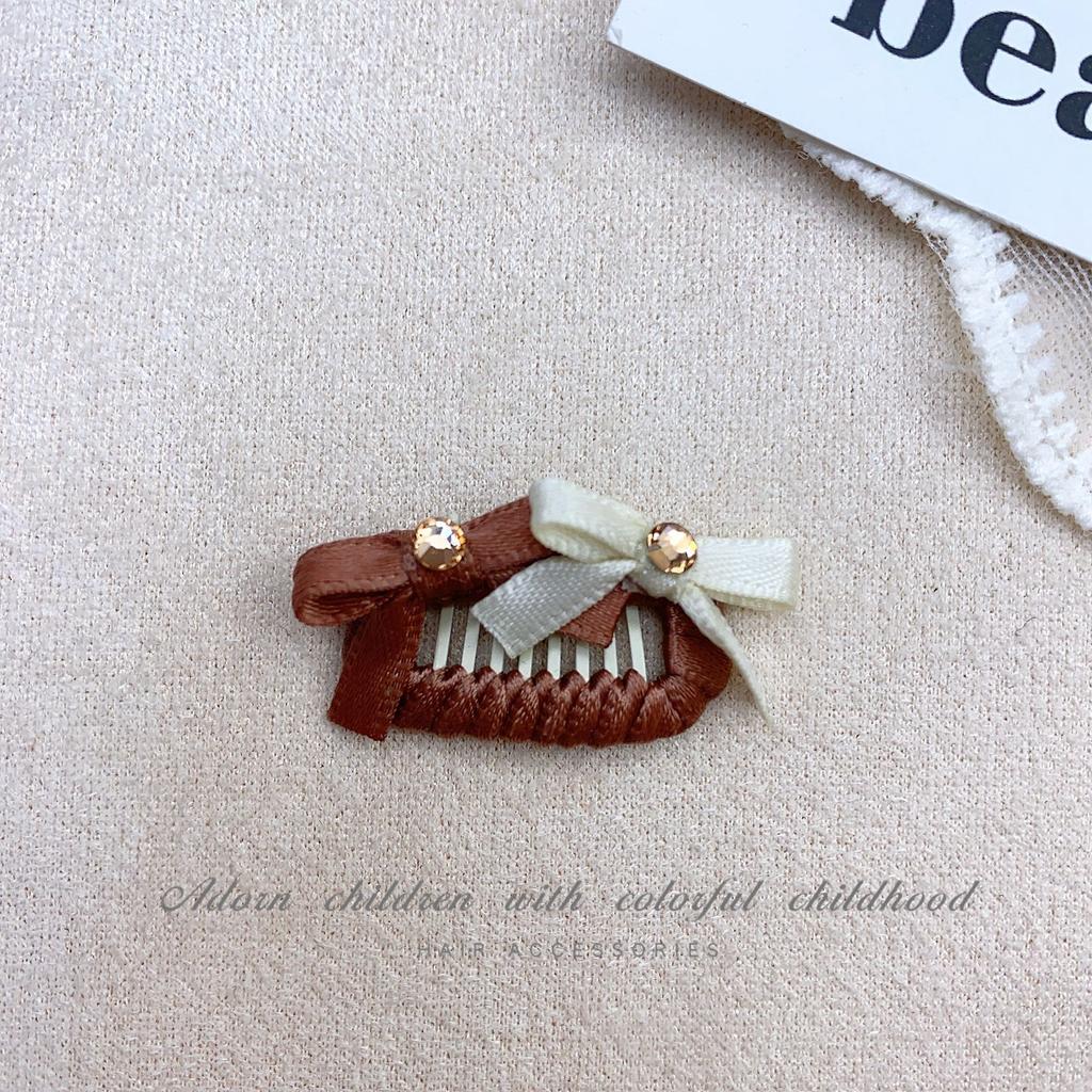 Pet Checkered Dog Hair Clip Coffee BB Clip Hair Accessory Pet Headpiece Yorkshire Diamond Pearl Headpiece Puppy Accessories