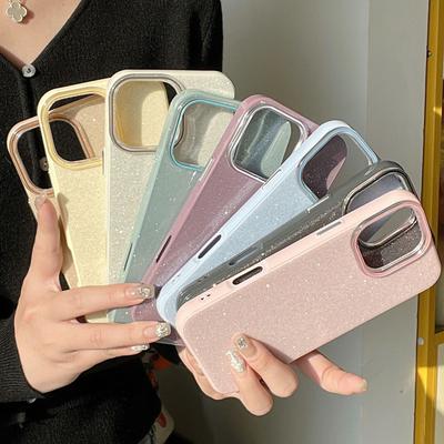 Ins Light Luxury Glitter Suitable for iPhone 16 Pro Max Apple 17 Phone Case 15/14 Simple Solid Color Soft Case