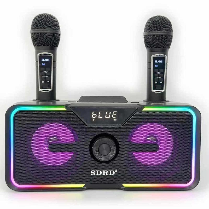 SD215 Bluetooth Speaker Wireless Microphone Home KTV Bluetooth Speaker Integrated Double Choral Microphone