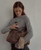 Leterie Suede Square Leopard Shoulder Bag_Brown
