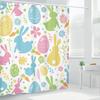 1Pc Shower Curtain - Vibrant Easter Design With Bunnies, Eggs, And Flowers For A Festive Bathroom Waterproof