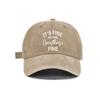 Washed Cotton Baseball Cap With Its Fine Im Fine Everythings Fine Print Adjustable Back Casual Outdoor Sun Protection Hat