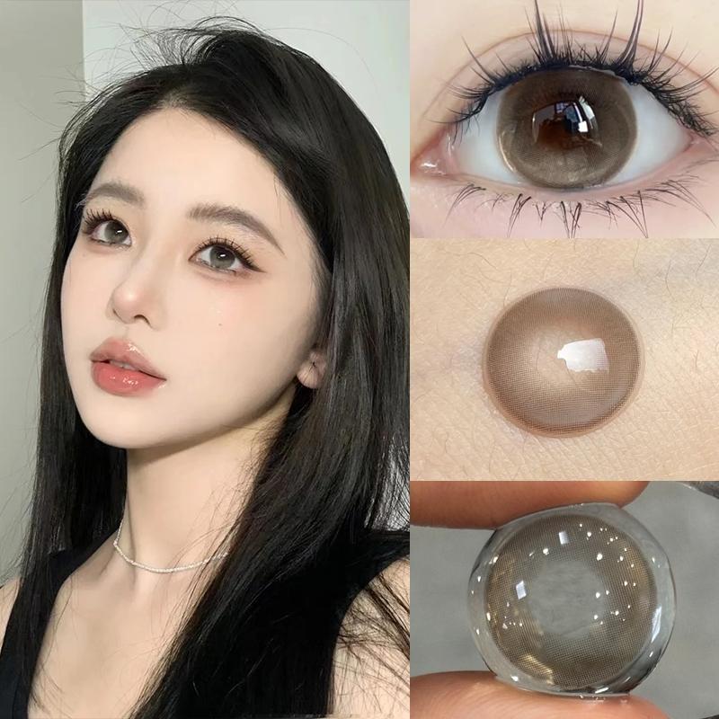 Mill Creek 2pcs Contact Lenses with Grade Rimless 14.5MM Big Eyes Summer Series Blue Contact Lenses Student Ladies Eye Make Up