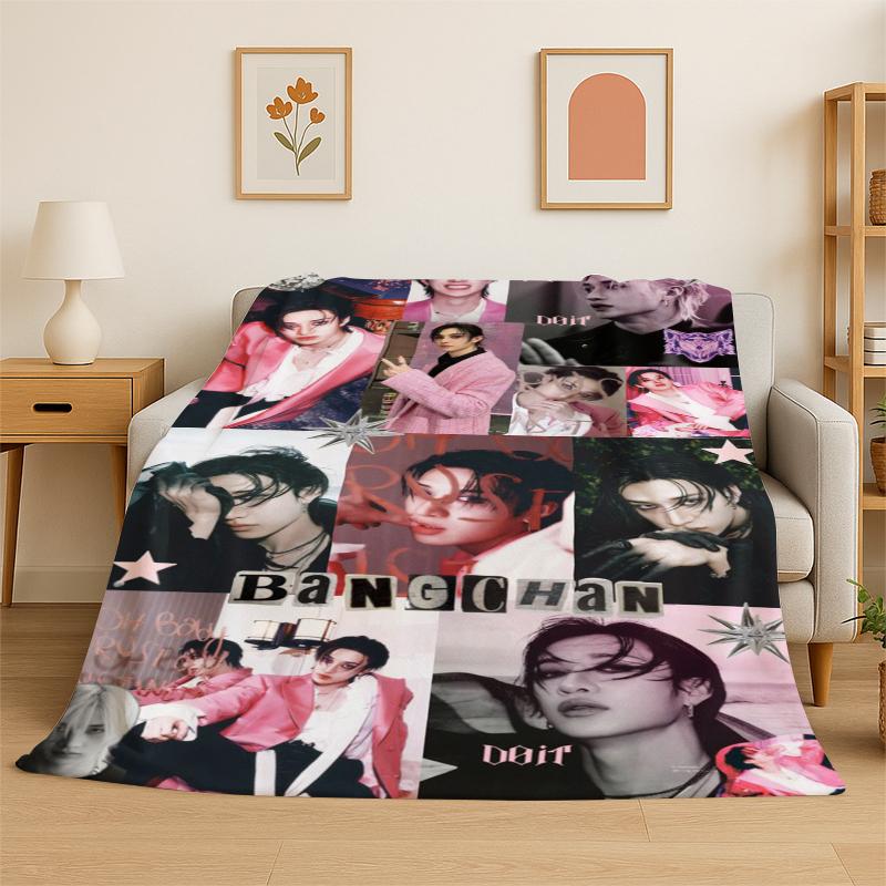 Kpop Bang Chan Stray Kids Muziek Flanellen Deken Zacht Warm Plaid voor Slaapkamer Woonkamer Bed Reizen Kamperen Picknick Cadeau