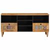 TV Stand with Shelf Natural 100 X 33 X 46 Cm Solid Mango Wood