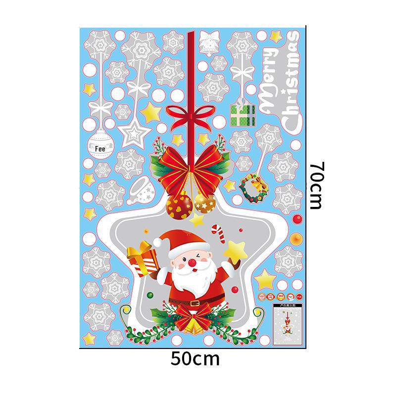 

Santa Claus & Snowflakes Static Glass Door Stickers - Christmas Window Decorations