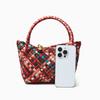Soft lambskin woven rainbow bag niche child and mother bag large capacity high-end commuting leather women's bag handbag